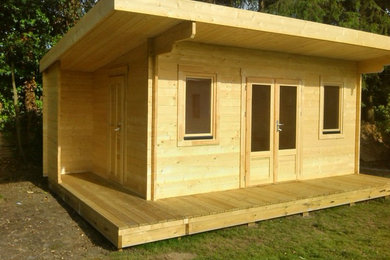 Bespoke Log Cabin - With Canopy & Decking - Pent Roof