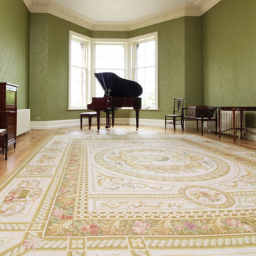 Shropshire country house music room Aubusson rug