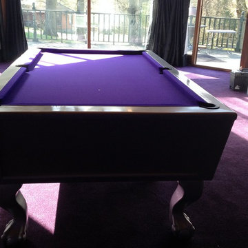 Silver pool table