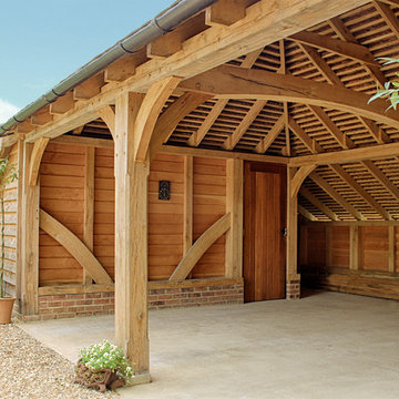 2 Bay Oak Framed Garage in Traditional Style