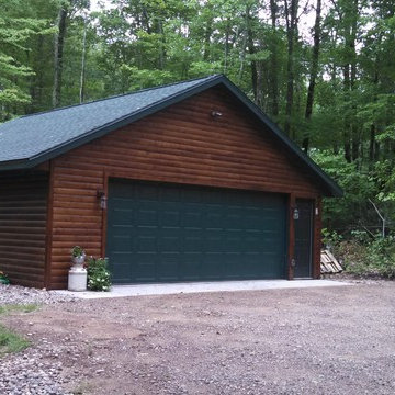 26x30 Garage with Log Cabin Siding