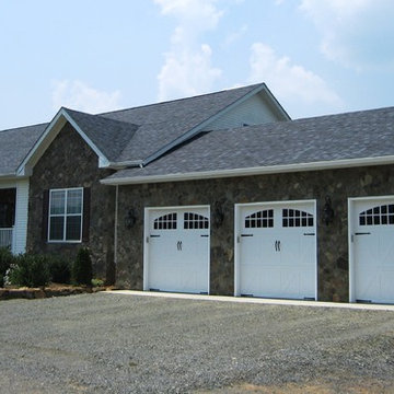 3 car garage addition & stone facade makeover