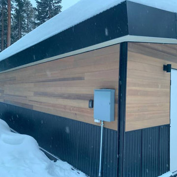 680sqft Alpine Prefab Garage Summit Series w/ Cedar Plank Siding