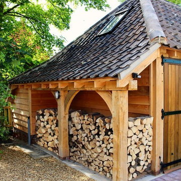 A 2 bay Classic Barn garage, office and gym, all packed into one building space