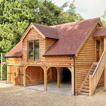 A Classic Barn oak framed garage with room above