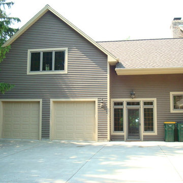 Addition to existing home: heated garage with upper living space