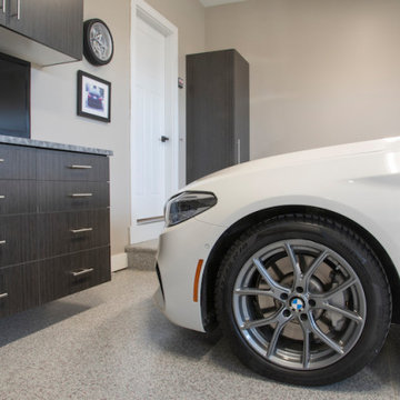 Attractive and Functional Garage - Garage Flooring & Cabinets