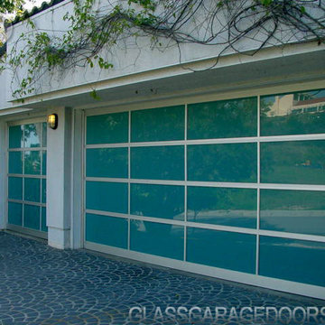 Azurlite Blue Glass Garage Door Installation