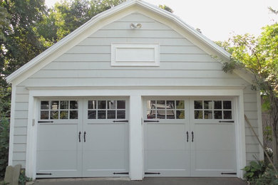 Inspiration for a mid-sized craftsman detached two-car garage remodel in New York