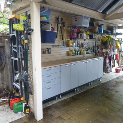 Example of a huge urban detached two-car carport design in Perth