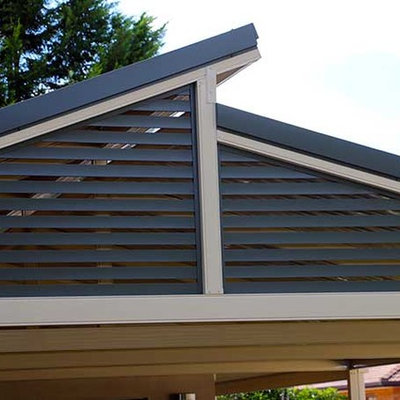 Carport - large modern detached two-car carport idea in Melbourne