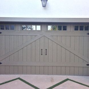 Mid-sized arts and crafts attached two-car garage photo in Orange County