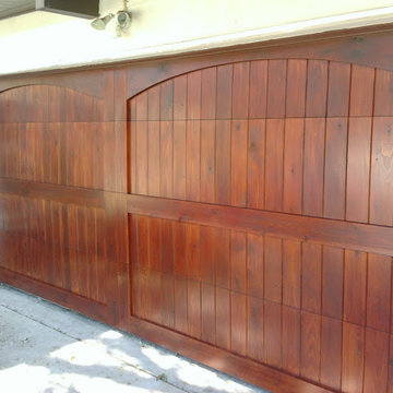 Cedar wood overhead garage doors