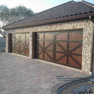 Cedar wood overhead garage doors