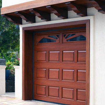 Classic Design Raised Panel Wood Garage Doors in Solid Wood Construction