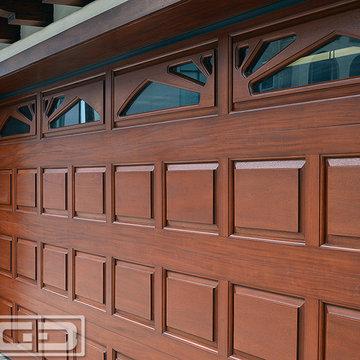 Classic Design Raised Panel Wood Garage Doors in Solid Wood Construction