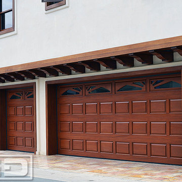 Classic Design Raised Panel Wood Garage Doors in Solid Wood Construction