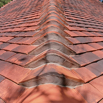Clay Tiled Roof on Oak Garage
