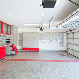 Mid-sized trendy two-car garage photo in Los Angeles