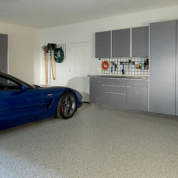 Contemporary Garage Storage with Wall Rack