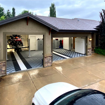 Cool Home Garage floored with USA made RACEDECK® Garage Flooring