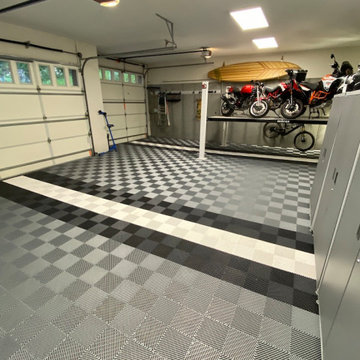 Cool Home Garage floored with USA made RACEDECK® Garage Flooring