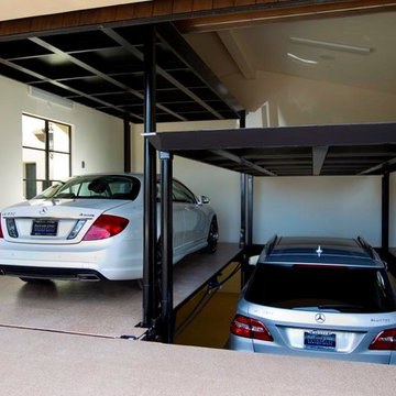 Custom car lift in California garage
