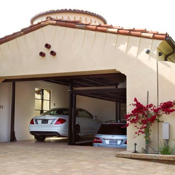 Custom car lift in California garage