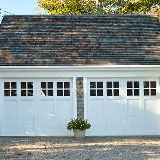 Example of a classic detached two-car garage design in Boston