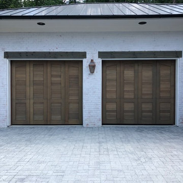 Custom Stained Wood Carriage House Doors