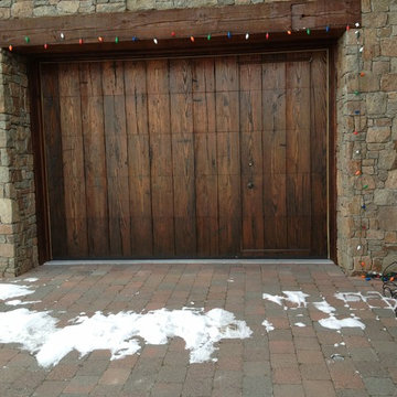 Custom Wood Face WalkThru Garage Doors