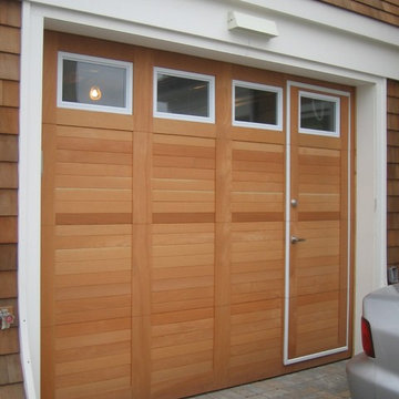 Custom Wood Face WalkThru Garage Doors