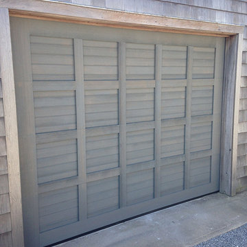 Custom Wood Garage Doors with antiquing process