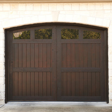 Dark Wood Stained Garage Door Italian Villa