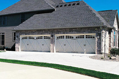 Inspiration for a large attached double garage in Boston.
