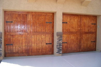 Inspiration for a medium sized mediterranean attached double garage in Phoenix.