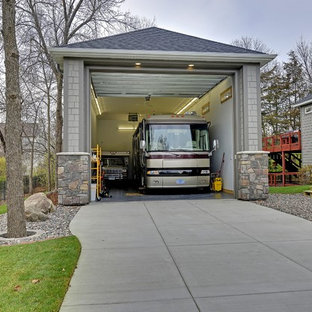 Inspiration for a large timeless detached garage remodel in Minneapolis