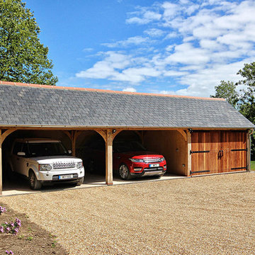 Extrawide oak frames garage bays