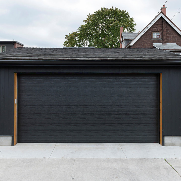 75 Schwarze Garage und Gartenhaus als Arbeitsplatz, Studio oder