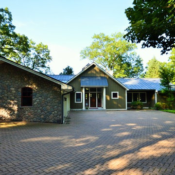 Front entry with paver driveway
