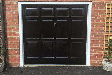 Garage door painted black