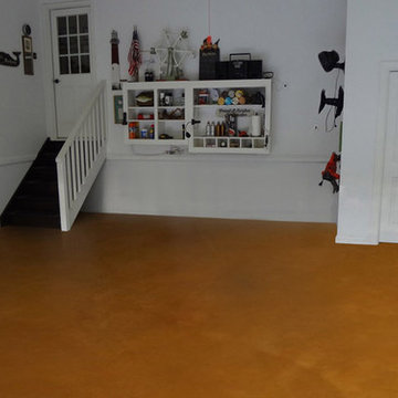 Garage Floor in Dark Walnut Stain