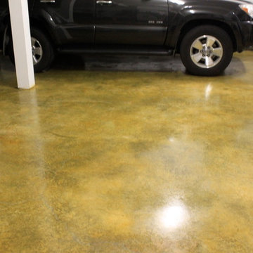 Garage Floor Stain with Honey Color Stain