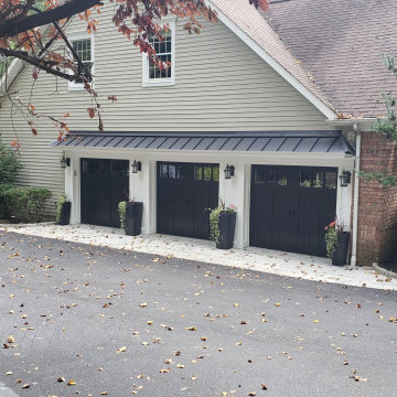 Garage overhang black roof