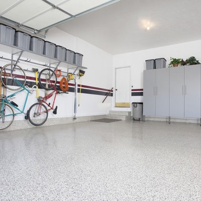 Garage - mid-sized transitional attached two-car garage idea in Atlanta