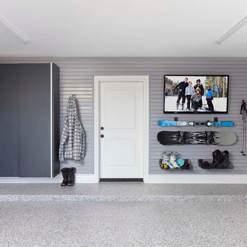 Garage Slat Wall Cabinets & Epoxy Floor Coating