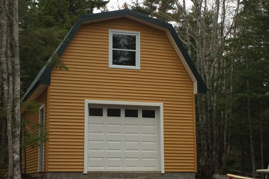Small farmhouse detached one-car garage workshop photo in Other