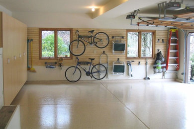 Стильный дизайн: гараж среднего размера в стиле модернизм - последний тренд