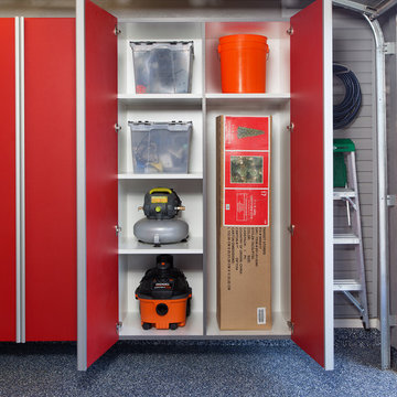 Garage Storage-Red Cabinetry