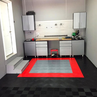 Exempel på en liten tillbyggd garage och förråd